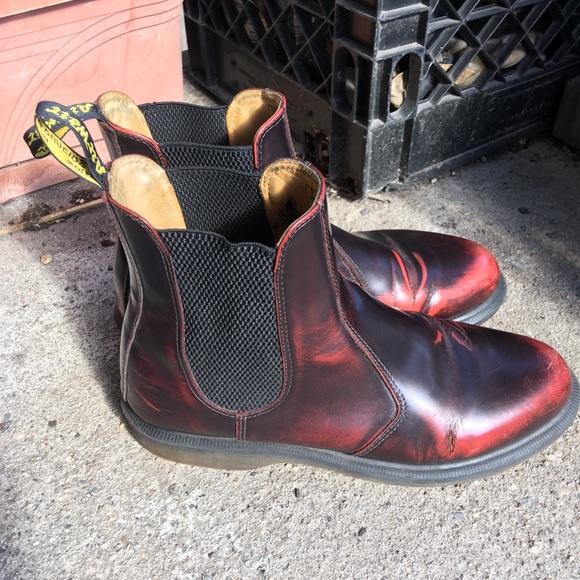 Doc Martens oxblood burgundy flora chelsea boots - Picture 4 of 8